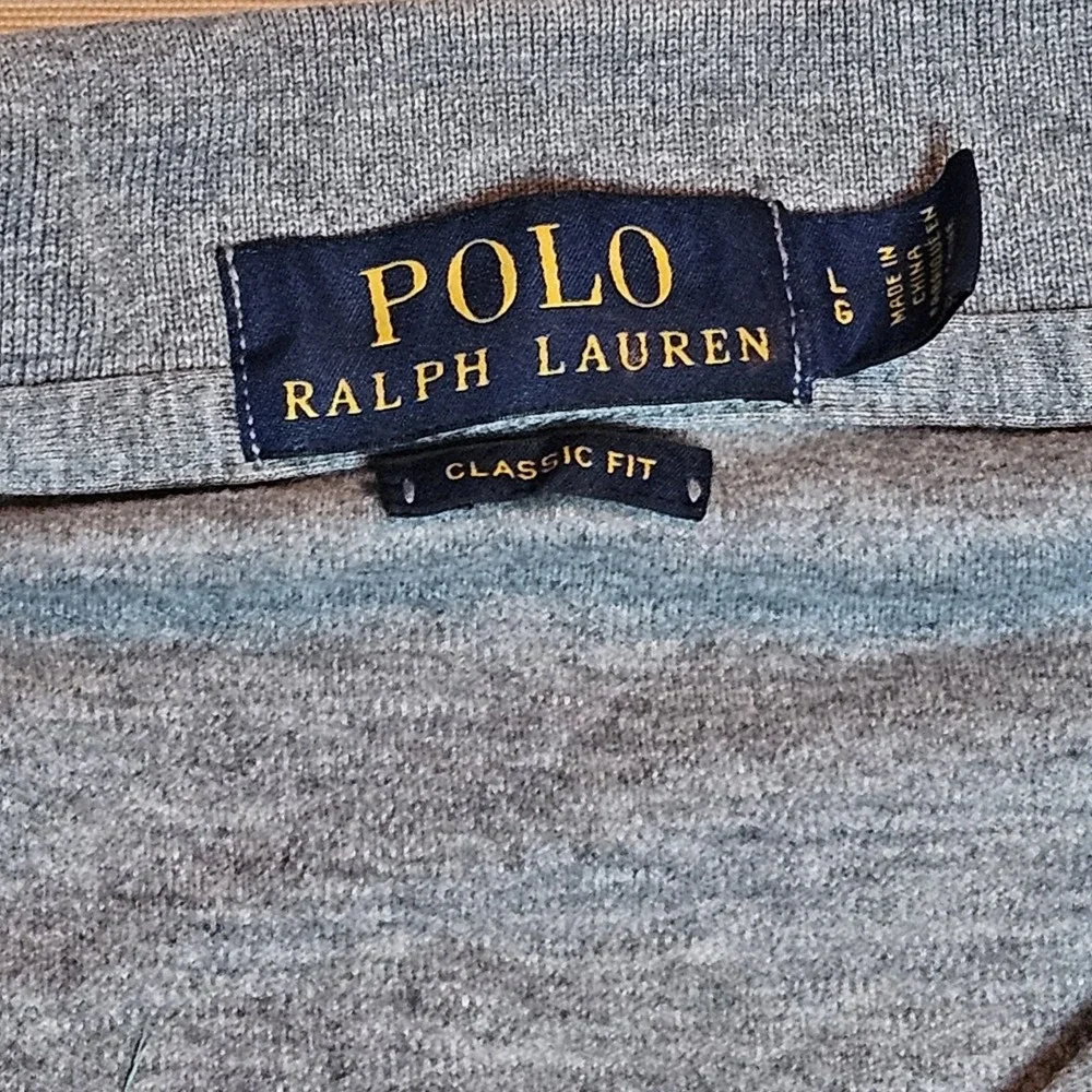 Polo Ralph‎ Lauren Classic Fit Gray Polo Shirt Men's Size L Cotton Pony Logo